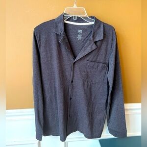 Frye Men's Gray Cotton Button Down Pajama Top Size S